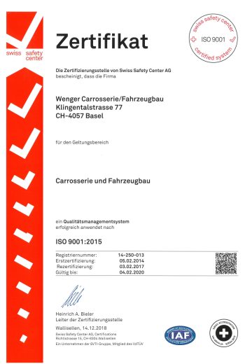 ISO 9001 Zertifikat
